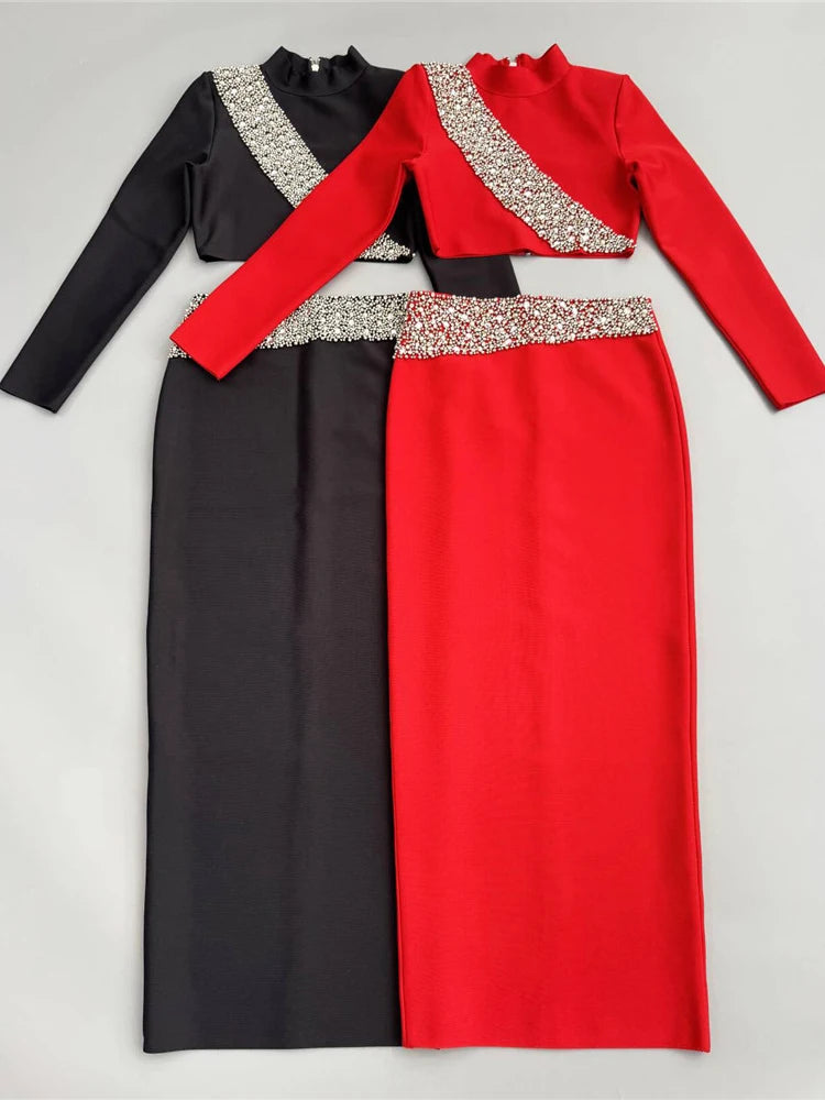 Elegant bandage skirt party outfit for women