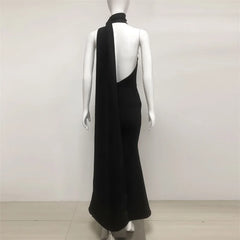 Ankle length elegant black gown made for gala and prom nights