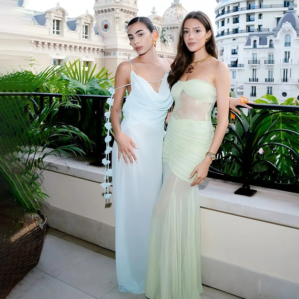 Backless floral tie slip dress in white for romantic event looks