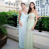 Backless floral tie slip dress in white for romantic event looks