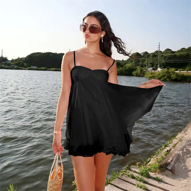 Little black dress for summer parties and beach outings
