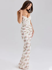 Curve-hugging floral dress for weddings and date nights