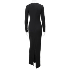 Bold black event dress designed for glamorous photos and red carpets