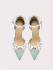 Bridal party pumps with pearl details designed for statement looks
