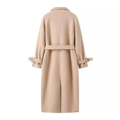 brown belted teddy trench coat for cozy layering