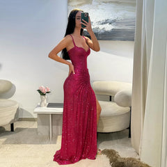 Close view of the bodice showing the sparkle texture and clean neckline