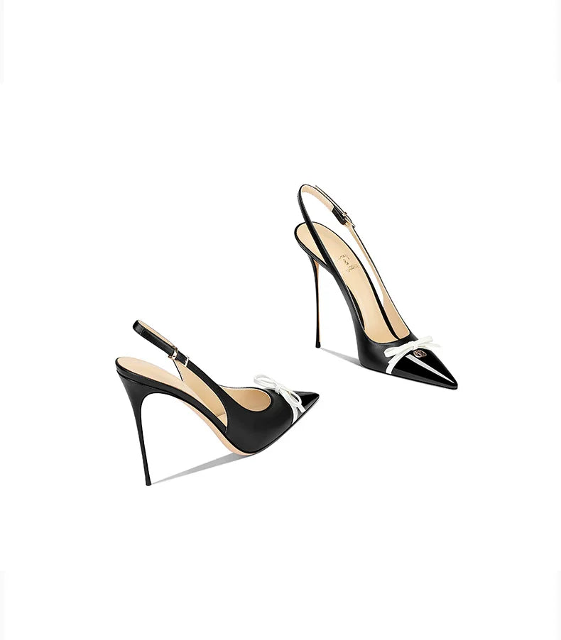 Handmade butterfly-knot pointed toe sandals