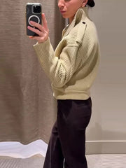 Styled look featuring the cardigan worn comfortably for a polished casual outfit