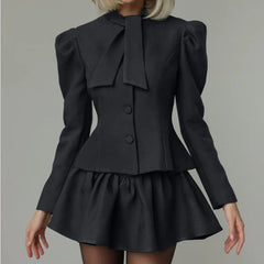 Chic black blazer and skirt co-ord for evening wear