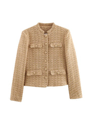 Classic neutral jacket with pocket detail for timeless wardrobe layering