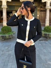 Classic round neck knit top perfect for layering