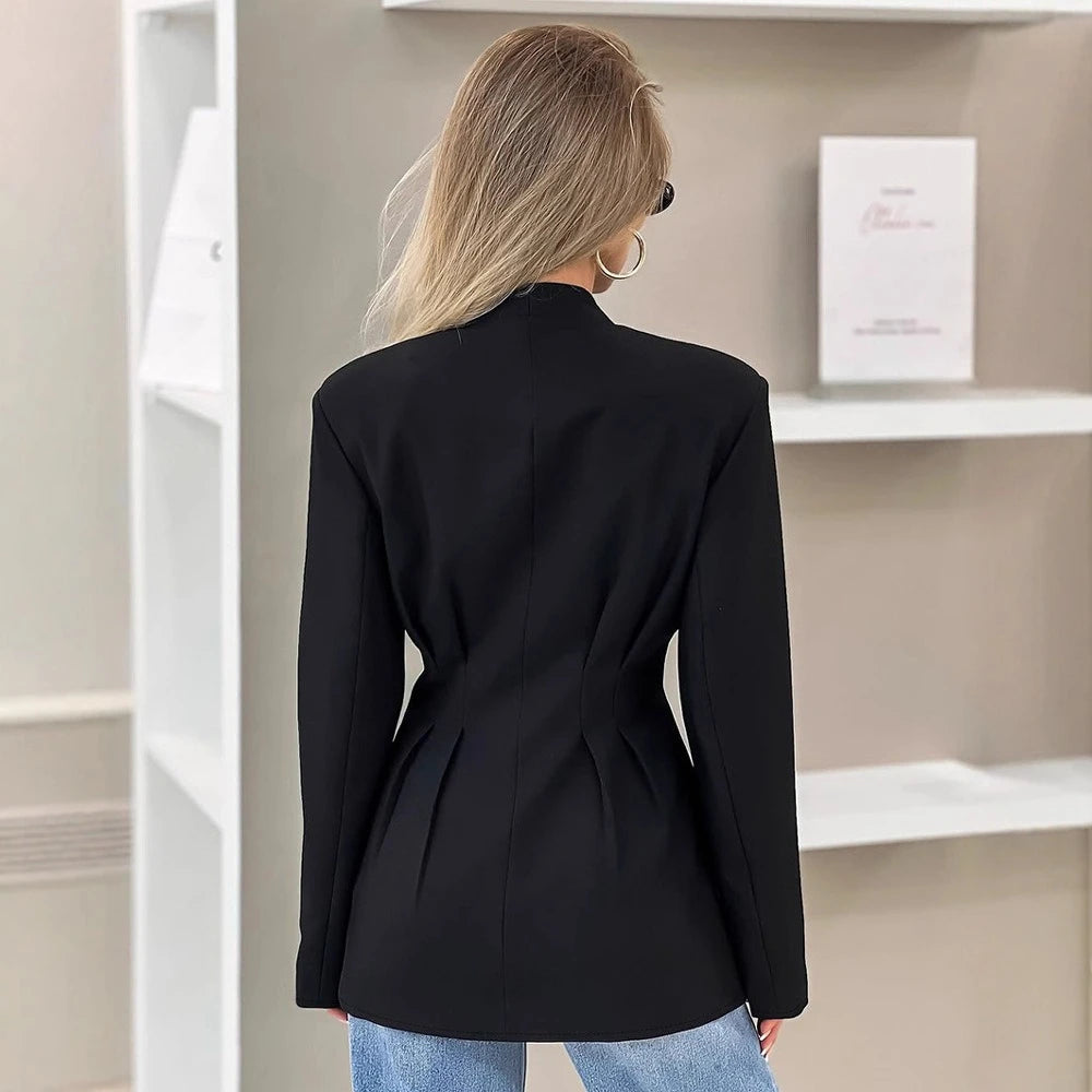 Classic women office blazer for business and spring work layering