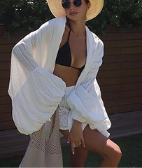 Cotton high waist shorts two piece for women featured for summer looks