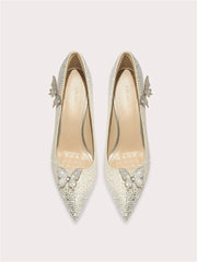 Crystal butterfly party pumps styled for event glamour and parties