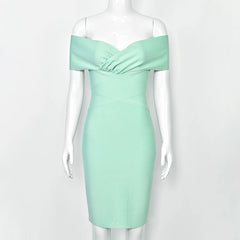 curve hugging mint green midi dress with v waist
