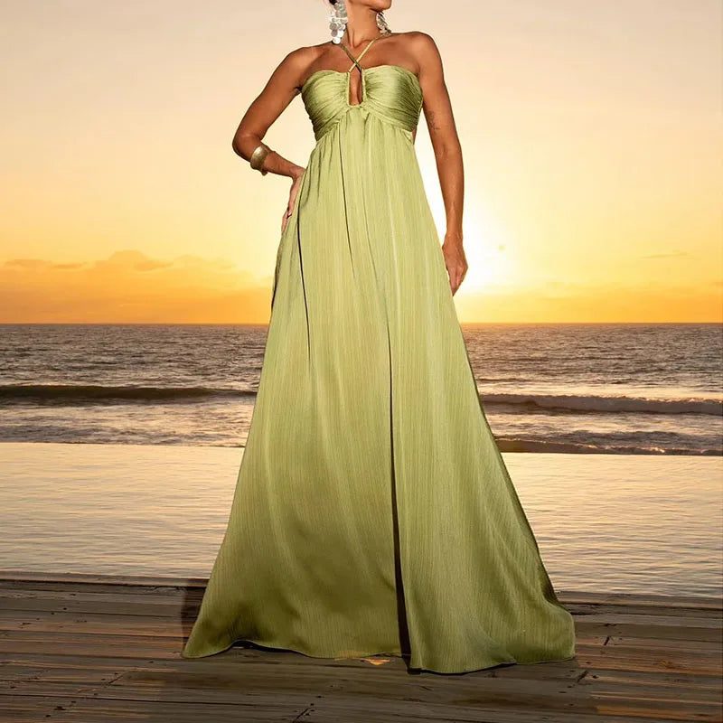 Lightweight summer gown ideal for rooftop parties and resort looks