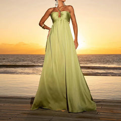 Lightweight summer gown ideal for rooftop parties and resort looks