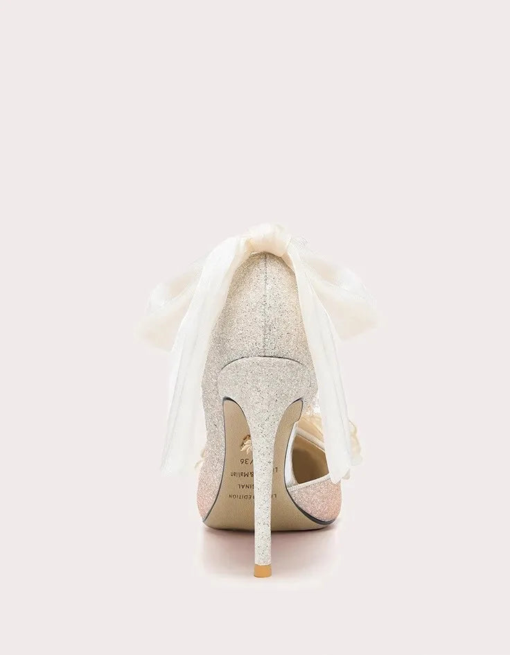 Elegant ivory pearl party pumps made for special occasions