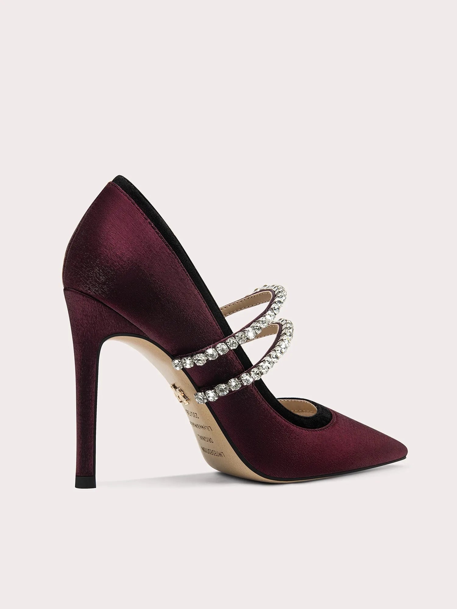 Elegant high heel pumps with crystal detailing