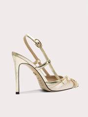 Elegant spring summer dress sandals with stitched detail