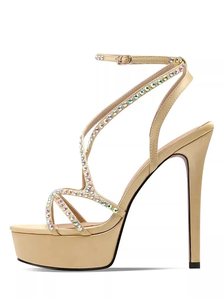 Women’s high heels with sparkling wrap detail