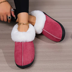 Warm plush indoor slippers with soft sole