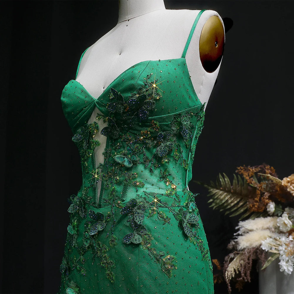 Elegant prom gown with a flared hem and refined bodice texture