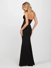 Floral applique evening party dress for women