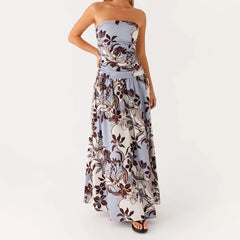 Printed floral A-line dress perfect for beachwear and vacation