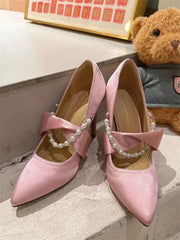 Handmade pearl rhinestone wedding shoes with comfort insole