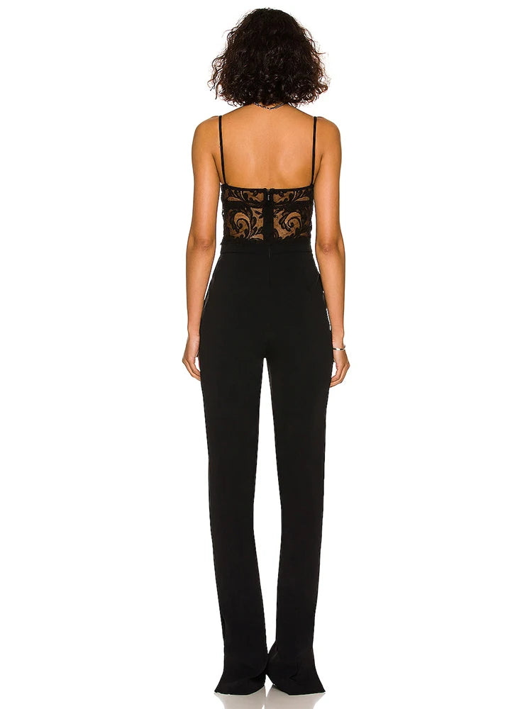 Elegant sleek silhouette jumpsuit for celebrity events
