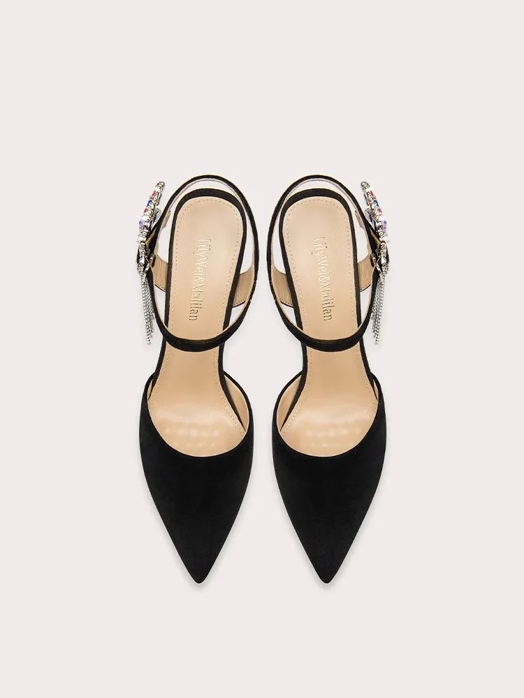 Suede colourful stiletto heels designed for wedding and gala events