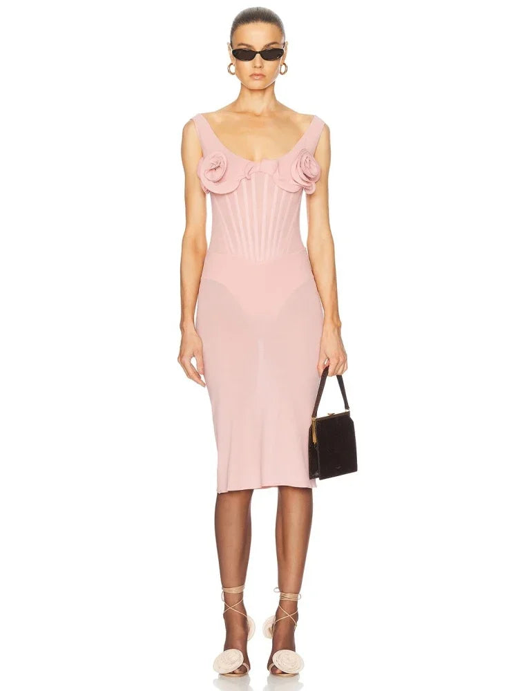 Knee-length bodycon cocktail dress for women