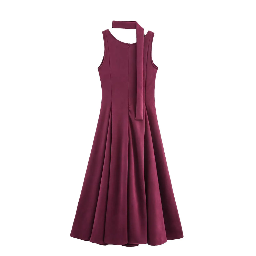 Maroon velvet midi dress styled for autumn princess parties