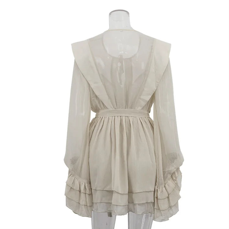 High waist mesh panel dress perfect for garden or brunch looks