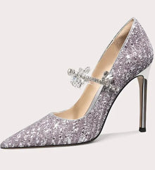 Metallic event dress shoes for modern women’s formal attire