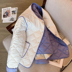 The full length of the short coat, showing its regular and comfortable fit.