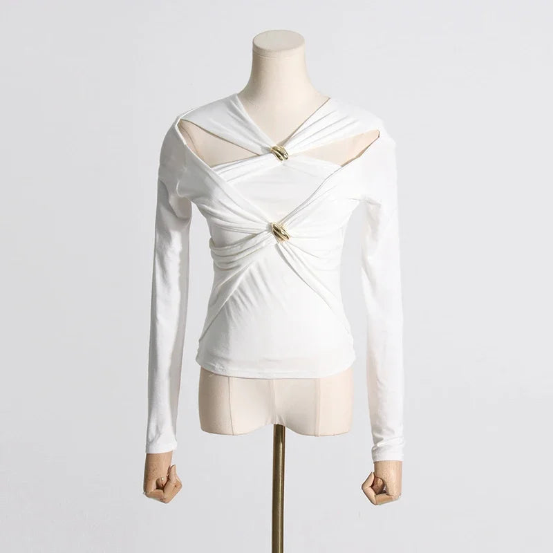 Party twist detail cropped tee styled with denim for modern look