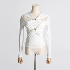 Party twist detail cropped tee styled with denim for modern look