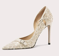 Elegant women’s banquet sandals with slim stiletto heel