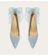 Pearl and sequin butterfly wedding stiletto heels