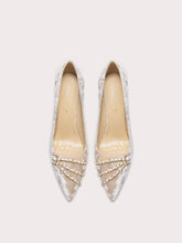 Pearl chain corduroy heels for weddings and parties