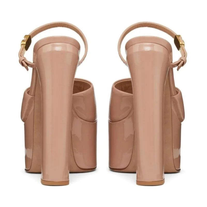 Peep toe block heel sandals perfect for special occasion wear