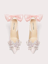 Pink butterfly bow heels with pointed toe and Lolita detailing