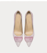 Pink glitter ombre party pumps with crystal embellishments