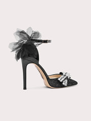 Pinterest trending black bow shoes designed for formal events and proms