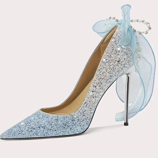 Elegant pearl banquet high heels for women