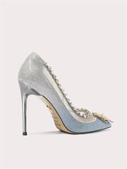Sparkling sequin high heel pumps for weddings