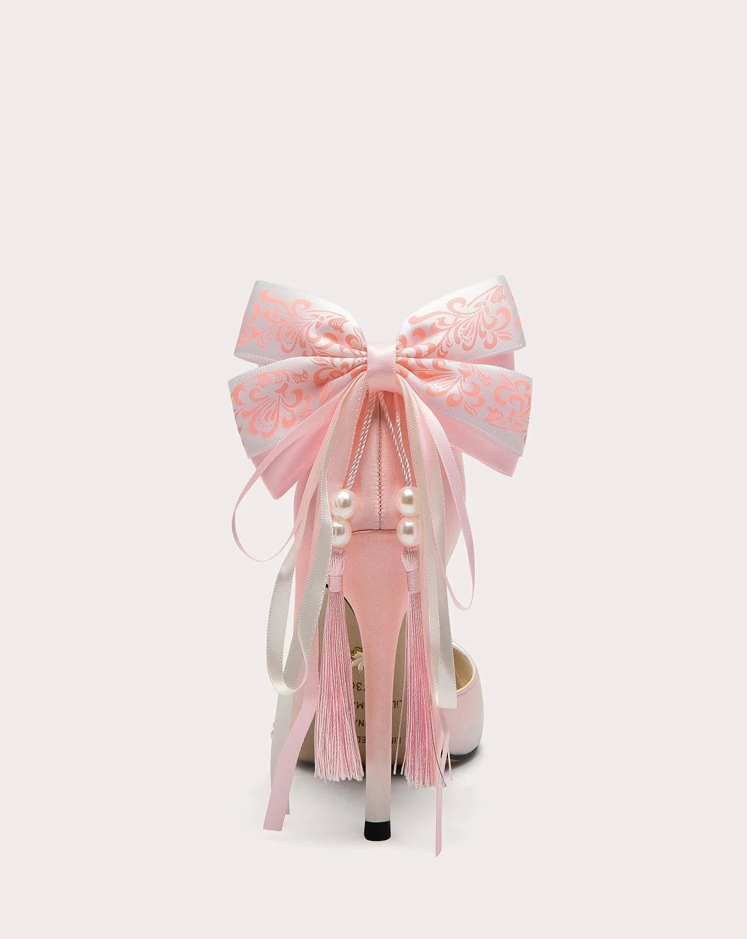 Party shoes with side empty cut and silk bow