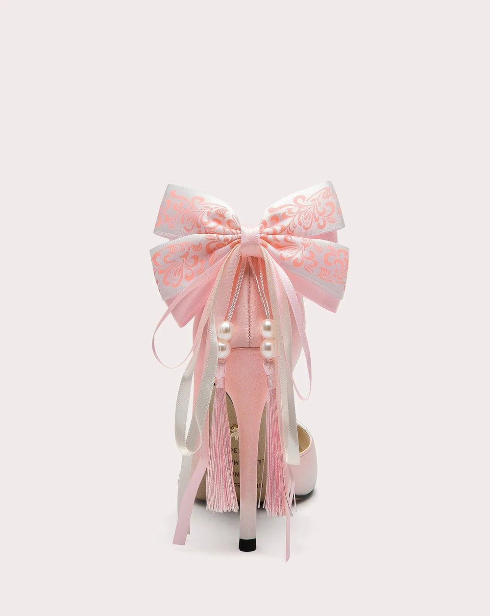 Party shoes with side empty cut and silk bow